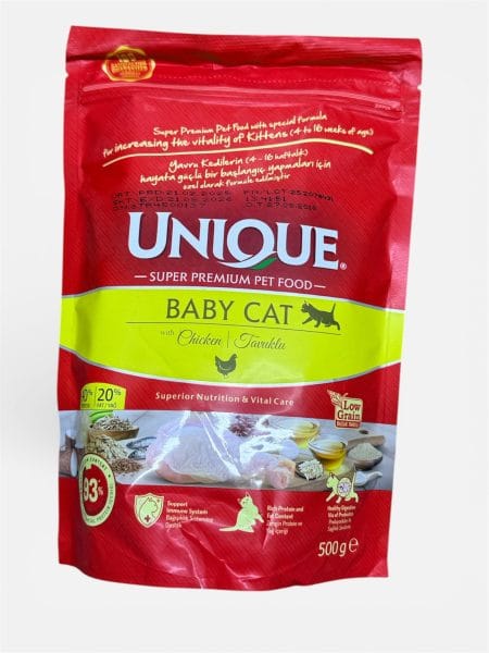 UNIQUE TAVUKLU YAVRU KEDİ MAMASI 500gr