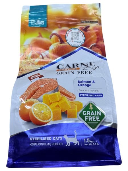 CARNI PUMPKIN GRAIN FREE KISIRLAŞTIRILMIŞ KEDİ MAMASI SOMON&PORTAKAL 1,5kg