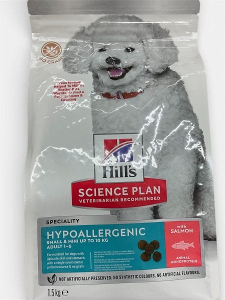 HİLL’S HYPOALERGENIC YETİŞKİN MİNİ IRK SOMONLU MAMA 1,5kg