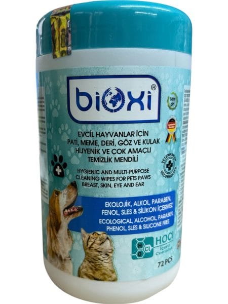 BİOXİ PATİ,DERİ,GÖZ VE KULAK İÇİN ÇOK AMAÇLI TEMİZLİK MENDİLİ