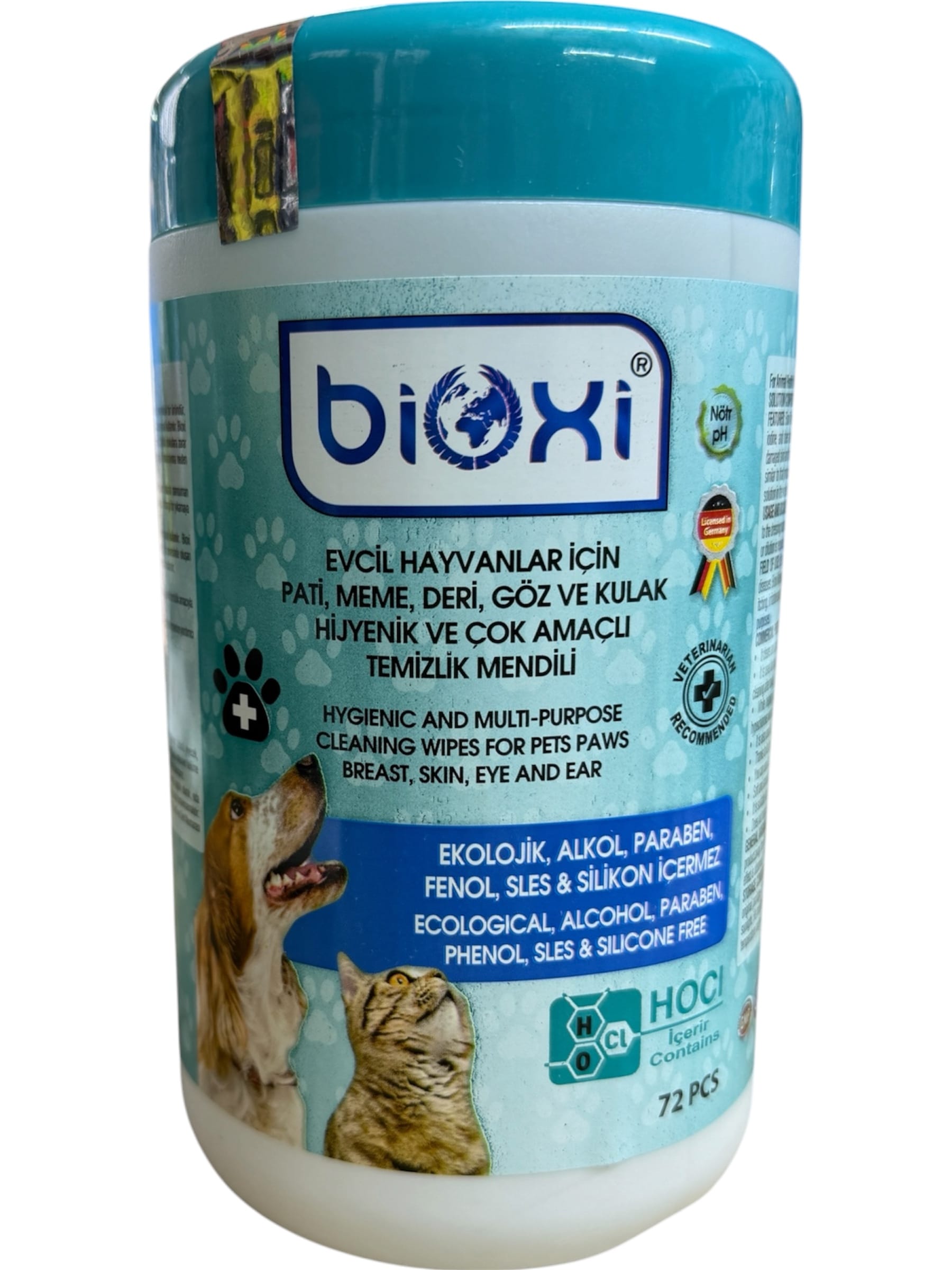 BİOXİ PATİ,DERİ,GÖZ VE KULAK İÇİN ÇOK AMAÇLI TEMİZLİK MENDİLİ