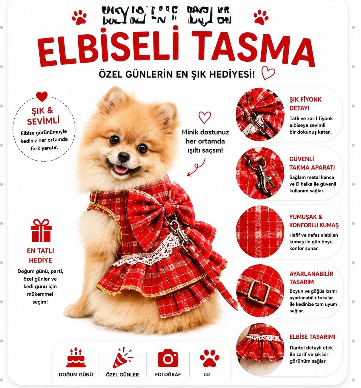 FOR PET ELBİSELİ TASMA SETİ ürün görseli