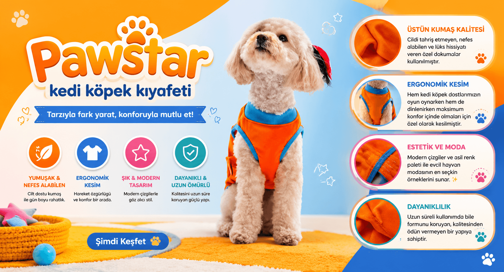PAWSTAR KEDİ KÖPEK KIYAFETİ ürün görseli