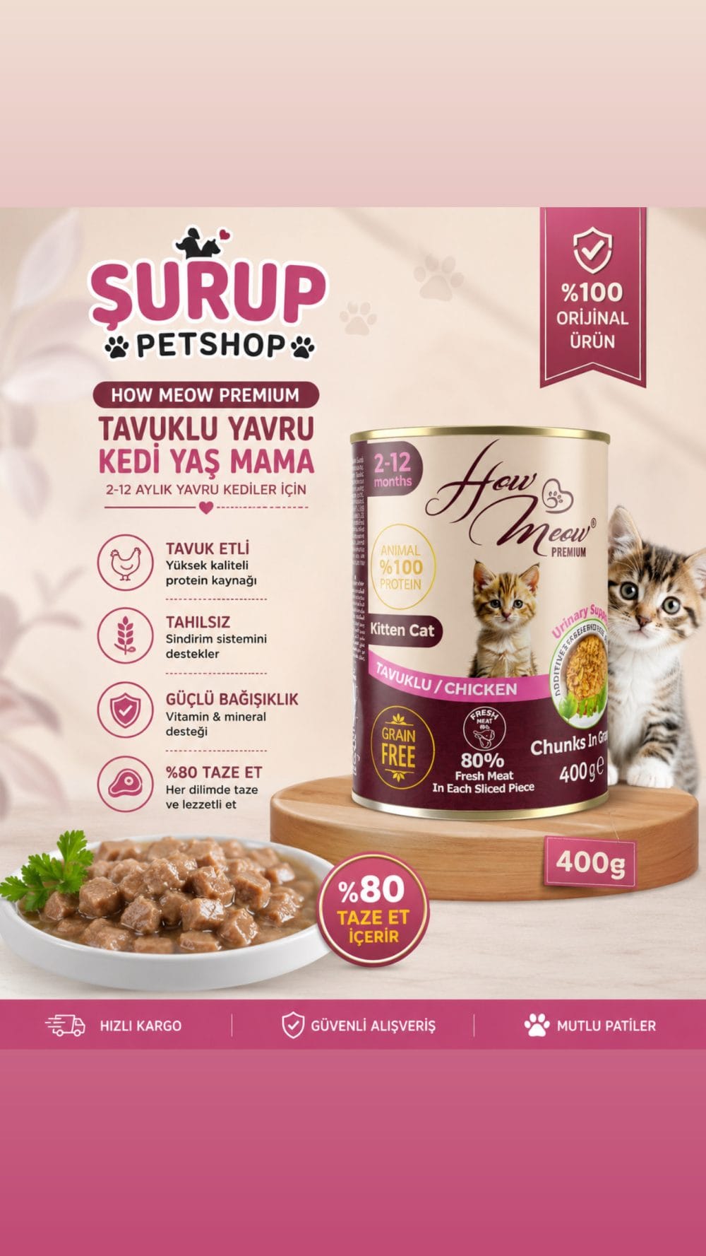 How Meow Yavru Kedi Yaş Mama ( 12 adet)