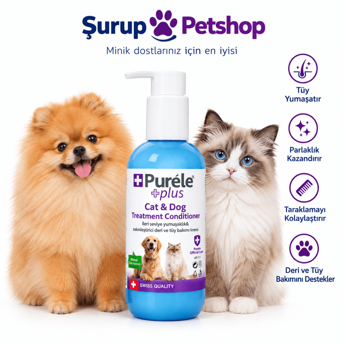 Purele Kedi ve Köpek Deri Tüy Bakım Kremi